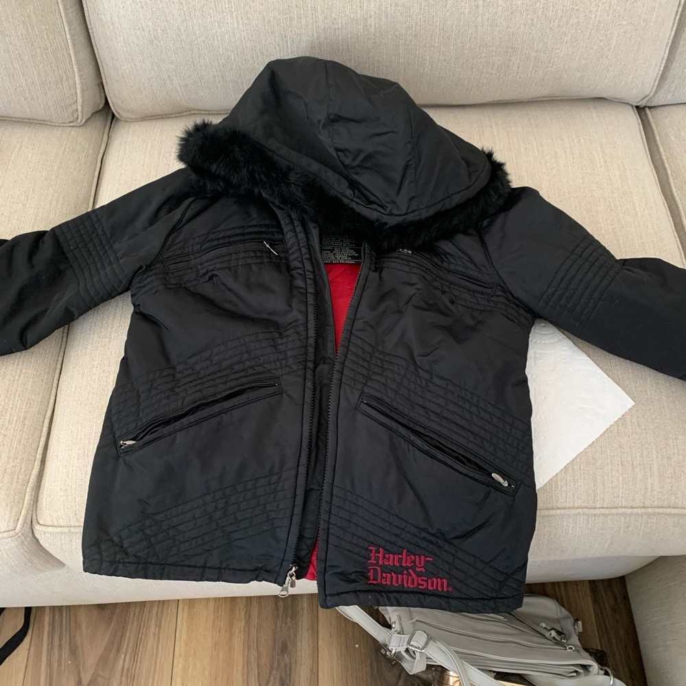 Harley-Davidson Jacket-Bomber Type Jacket with Red Logo